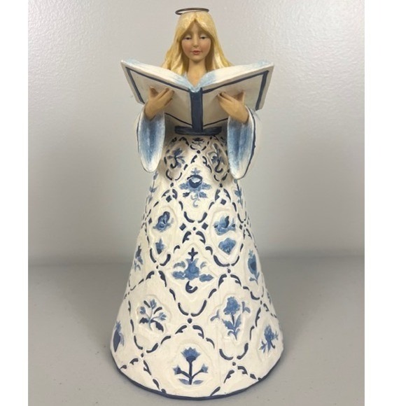 Jim Shore Other - Jim Shore Heartwood Creek Singing Angel Figurine Blue White No Wings 2003